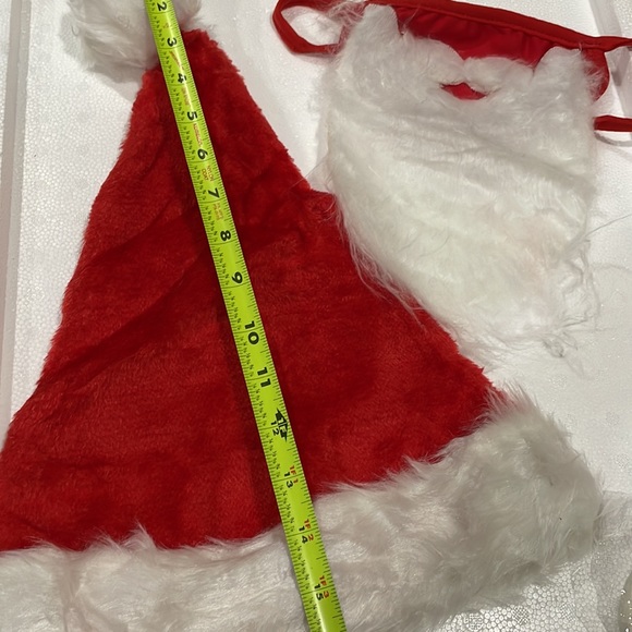 NWT Christmas Santa Hat & Beard Mask Set Red & White Santa Costume Cosplay - Picture 5 of 12